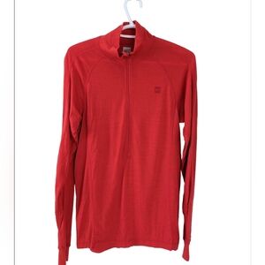 Mec base layer quarter zip slim fit red Small